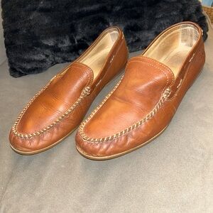 Frye Lewis Venetian Driving Shoes Men 11.5 Brown Leather Loafer